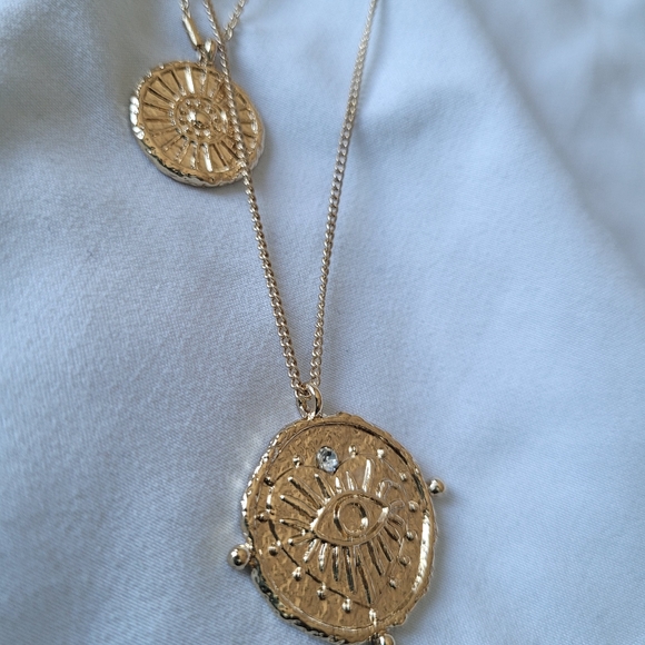 Gold plated two chain necklace - Picture 4 of 5